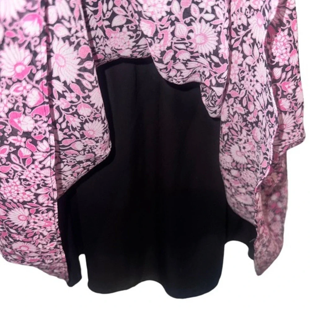 Shoshanna Dalila Silk Popover Pink Floral feminine cottagecore Dress Size 2